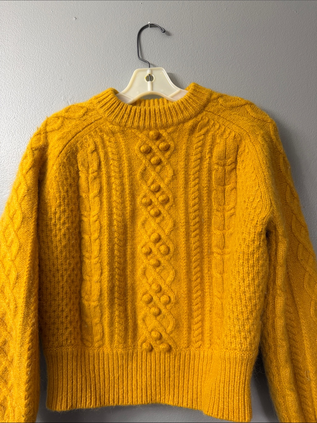 Jcrew X Demylee Wool Blend Yellow Sweater, S Womens Mustard Ribbed Sweater